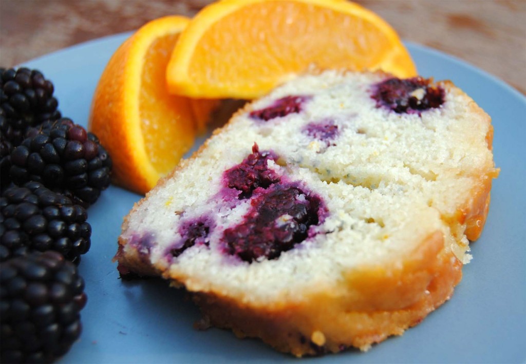 blackberry buttermilk cake slice